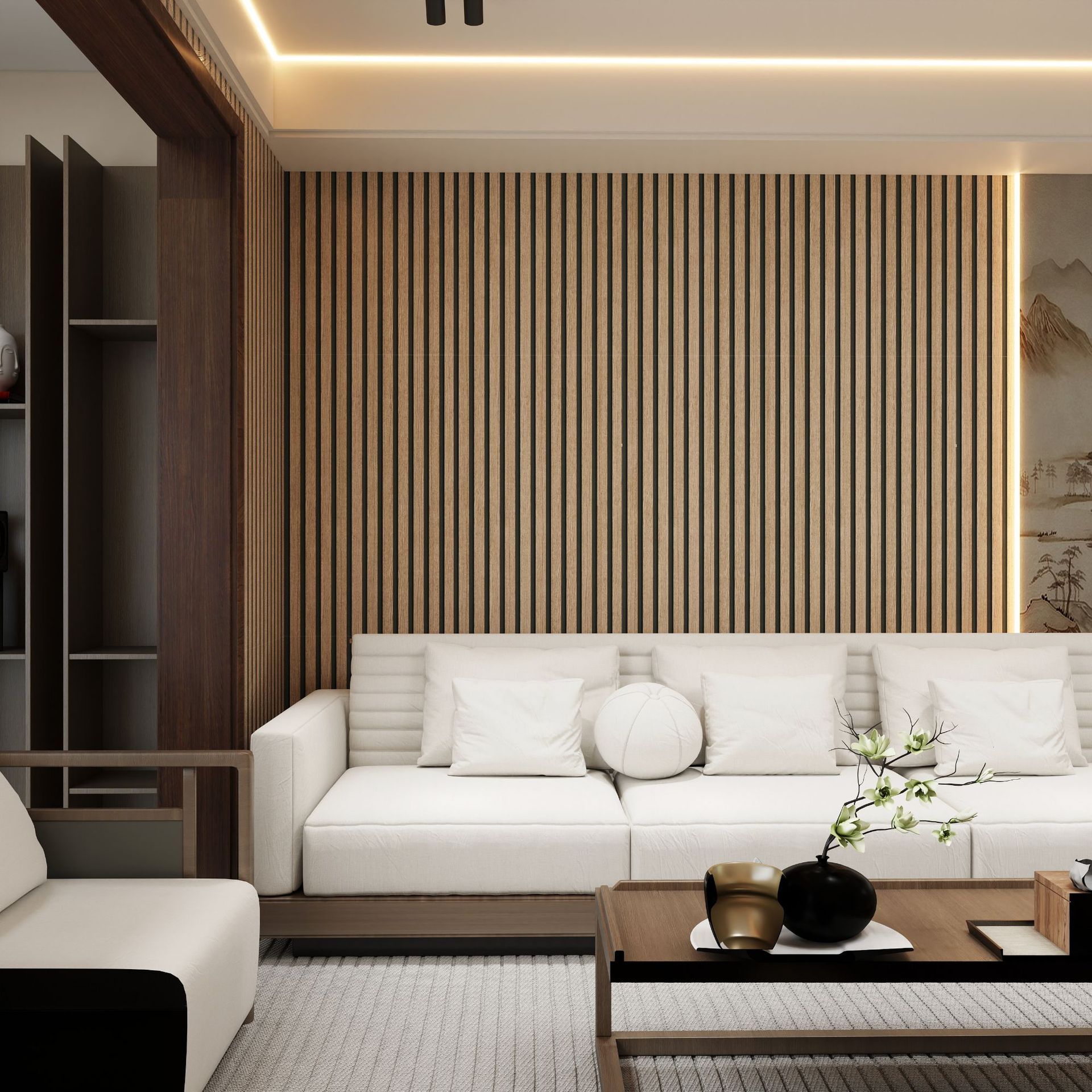 3D Self-Adhesive Wood Grain Wallpaper Roll 45cm x 3m Grid Texture for Home Decor