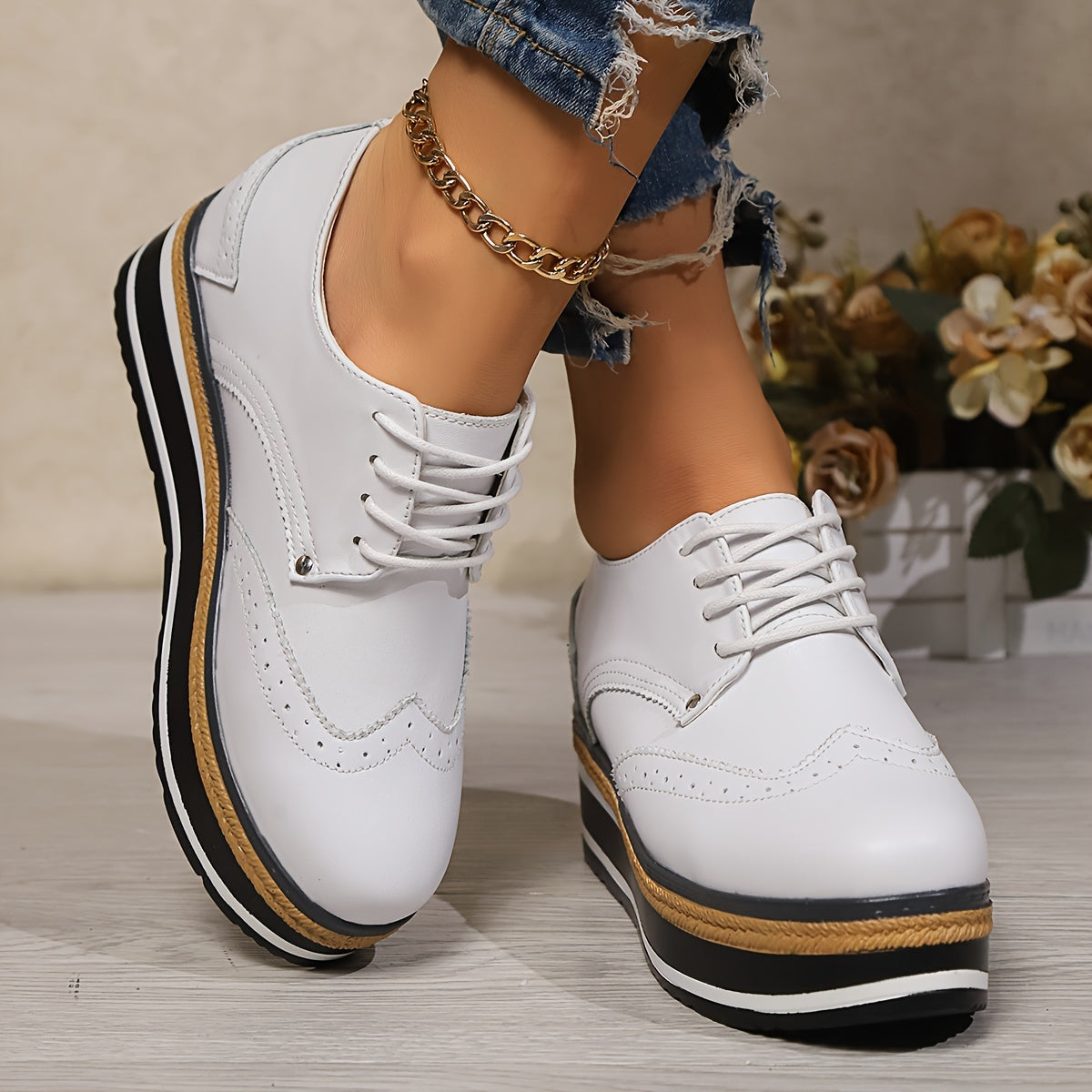 Women's Wedge Loafers Leather Comfortable Elegant Shoes