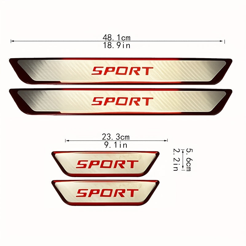 4 Pcs Stainless Steel Anti Scratch Wear-Resistant Door Threshold Protection Strips