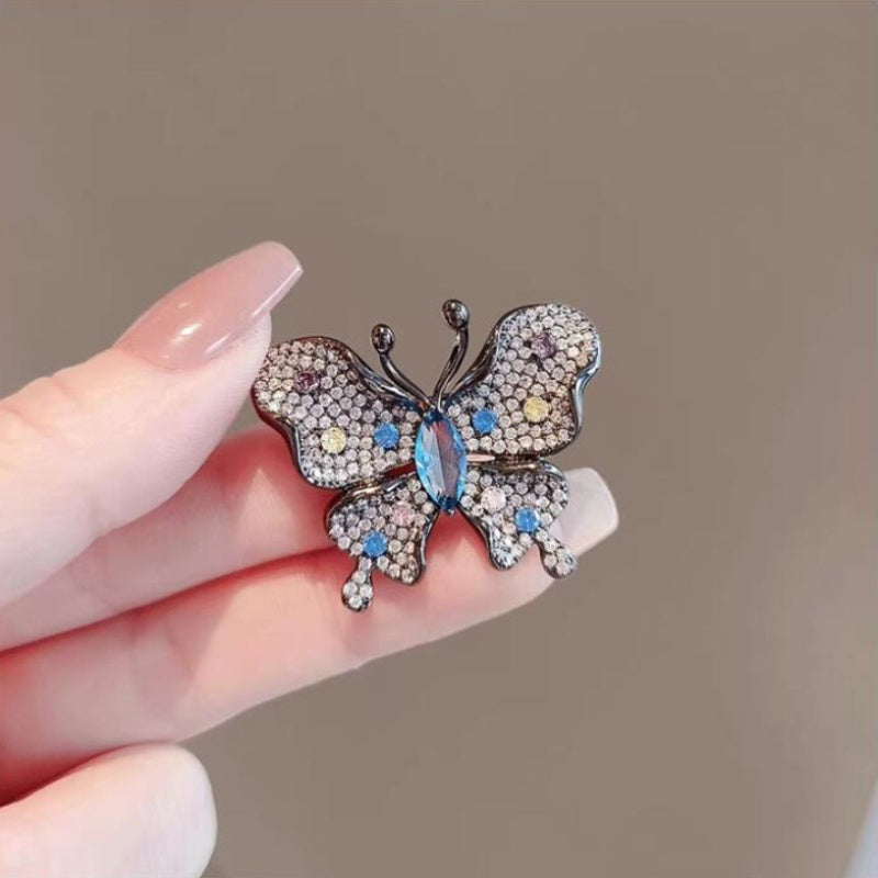 Women's Butterfly Rhinestone Brooch Set of 2 or 3 Elegant Alloy Jewelry 3.7cm