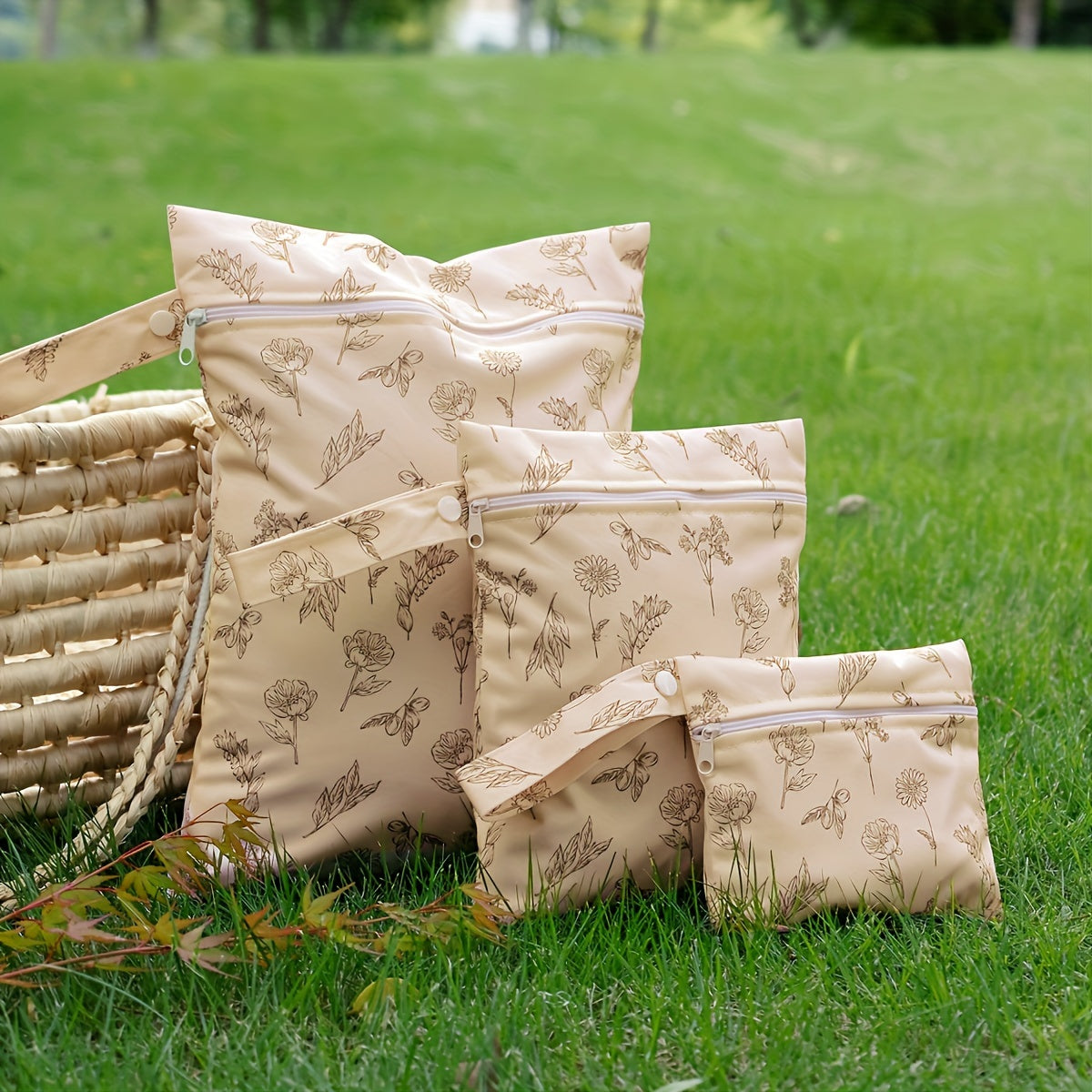 Set of Three Waterproof Washable Travel Bags for Beach, Pool, and Gym