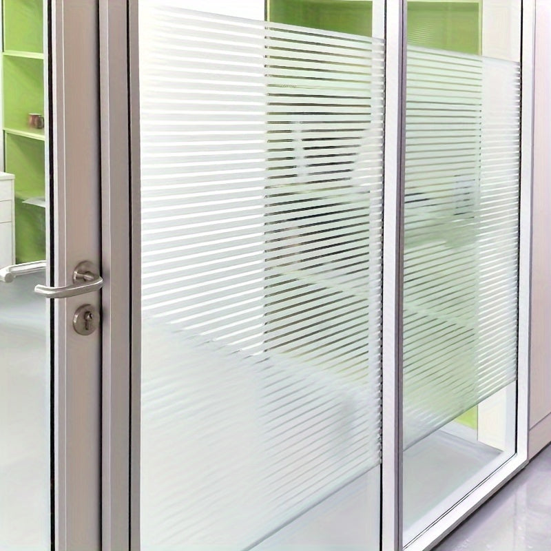 Frosted Striped Glass Window Film for Privacy Sunshade Insulation Reusable