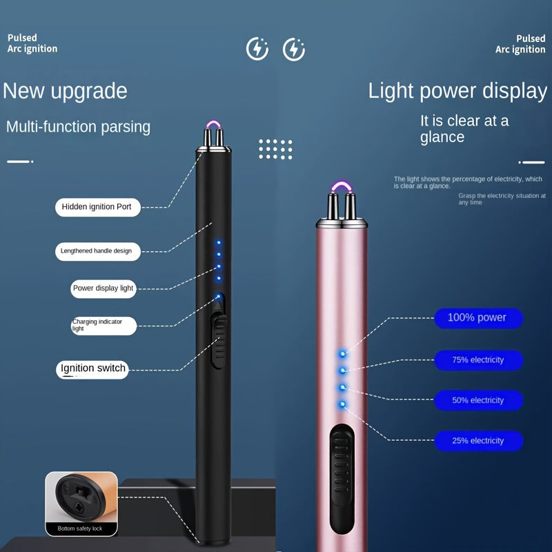 Gradient Color Arc Lighter USB Rechargeable Electric Candle Gas Stove