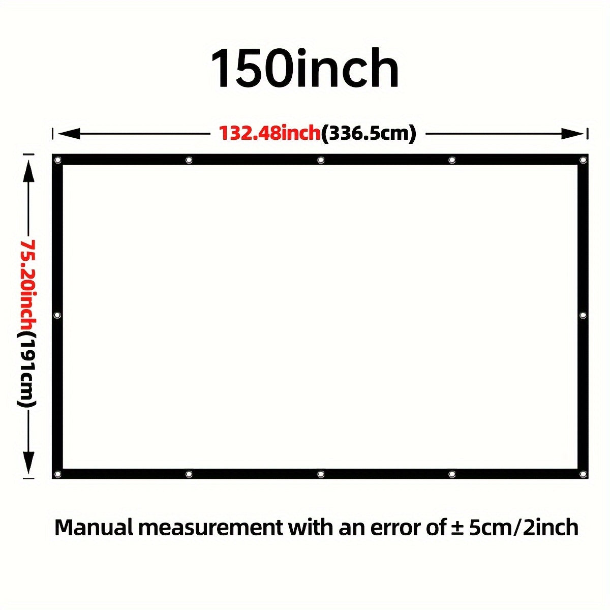 150-Inch Foldable 4K Ultra HD Projection Screen Polyester Fabric for Home Outdoor Use