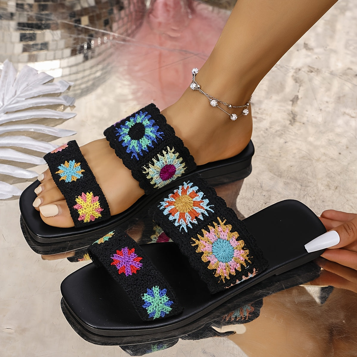 Women's Bohemian Flat Sandals Anti-Slip Summer Shoes