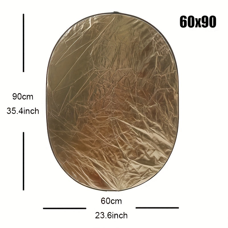 5-in-1 Oval Photography Reflector Collapsible Portable Light Diffuser 60x90cm 90x120cm