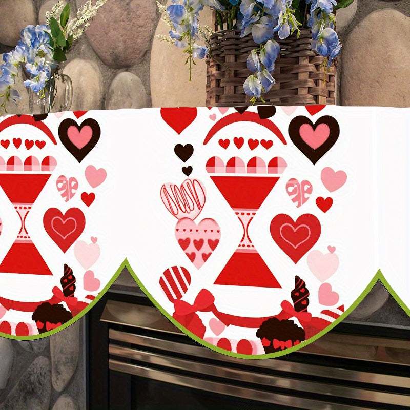 Шарф для камина ко Дню святого Валентина из полиэстера с рисунком в виде сердца. Размеры 49,78 см x 199,9 см, не требует электричества. Идеально подходит для придания уюта камину, двери или окну в гостиной вашего дома. Также можно использовать как