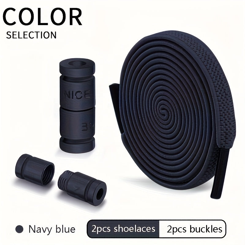 Unisex Elastic No-Tie Shoelaces with Locks Lightweight Acetate Sports Style