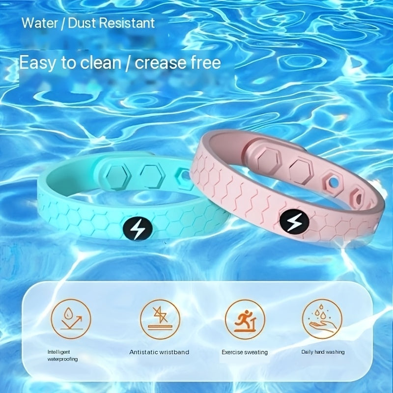 Silicone Wristband Honeycomb Design Electrostatic Radiation Protection Water Resistant Outdoor Sports