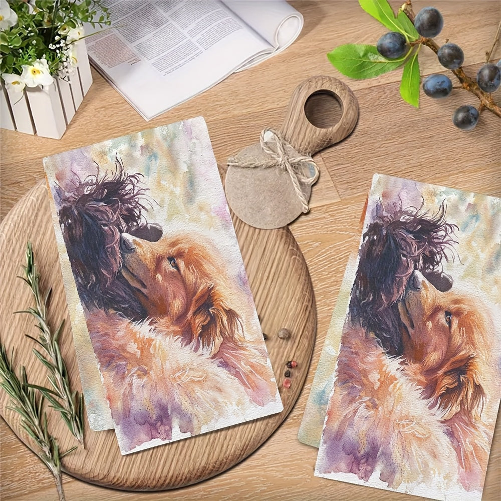 Coastal Style Kitchen Towels 40x60cm Absorbent Polyester Knit Hand Drying