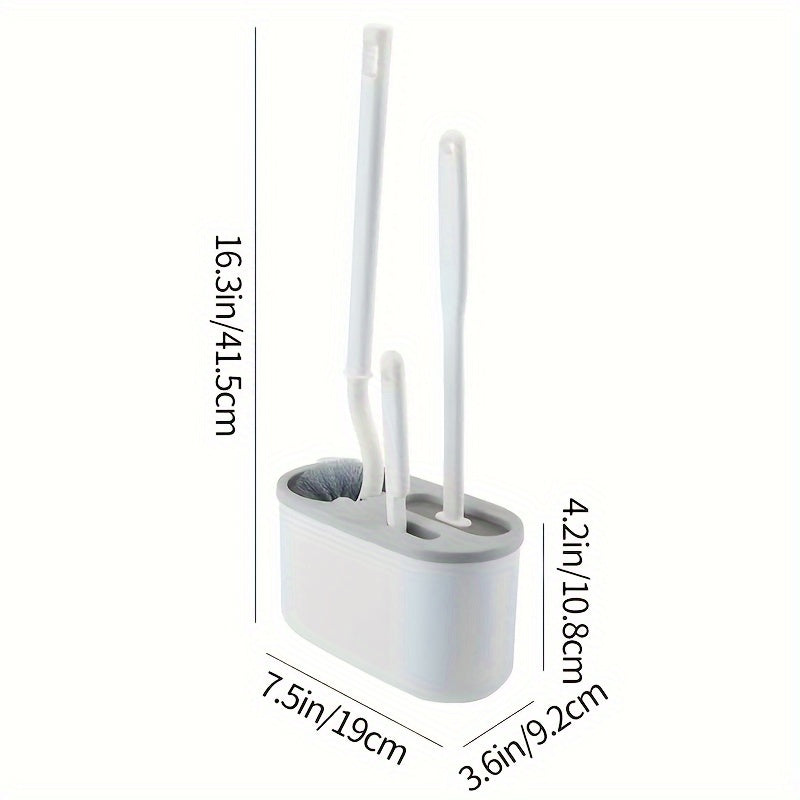 Лучший выбор: Набор для чистки туалета включает 1 S-образную щетку для туалета, 1 силиконовую насадку и 1 щетку для труднодоступных углов. Необходимые инструменты для поддержания чистоты и гигиеничности вашего туалета.