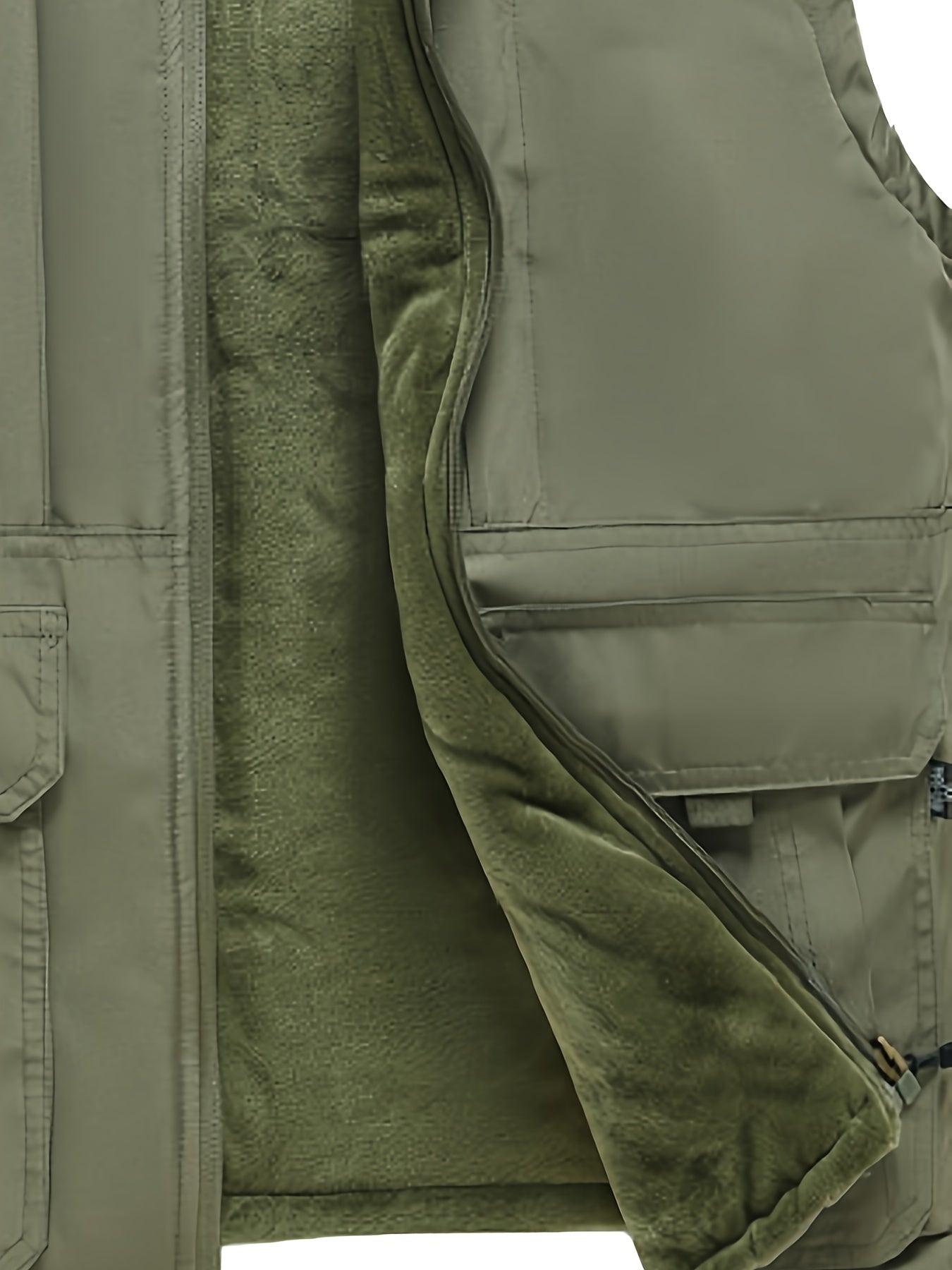 Men's Plus Size Fleece-Lined Vest with Stand Collar for Fall Winter Casual Business