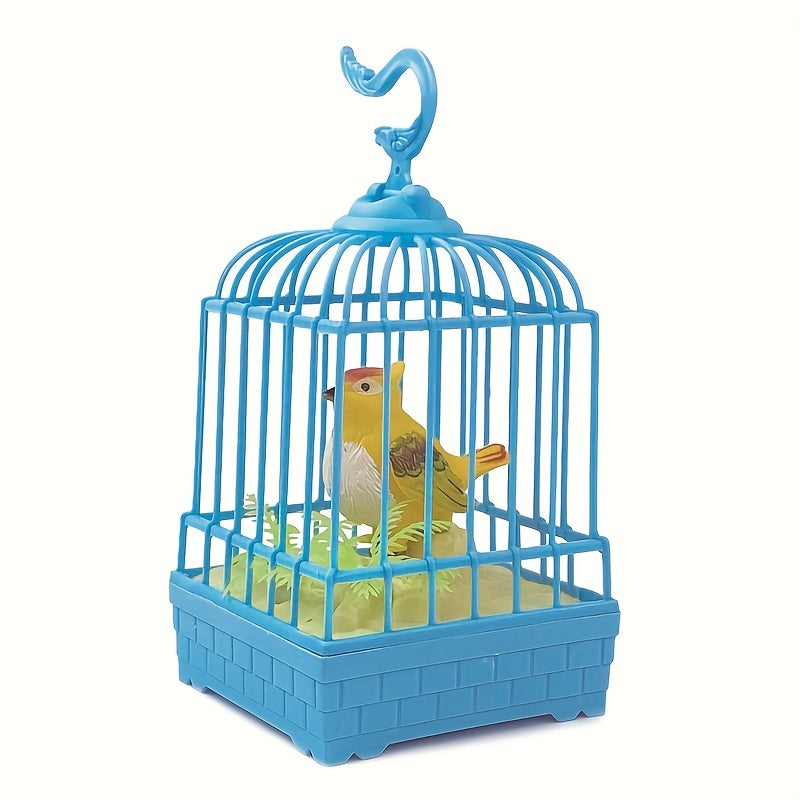 Voice-Controlled LED Birdcage with Sound and Light in Pink or Blue for Pet Birds