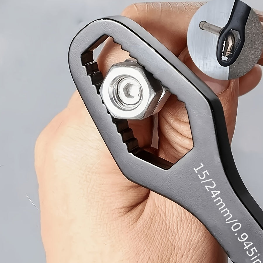 Black Adjustable Dual-Head Torx Wrench 3-17mm Self-Tightening Portable