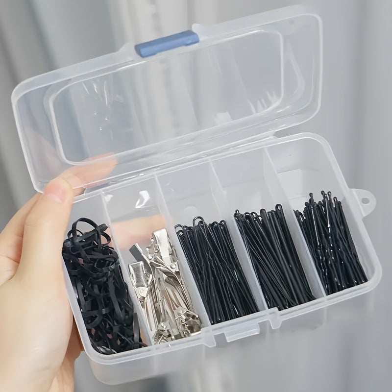 Clear Storage Box with 5 Compartments for Jewelry and Small Items Dustproof Portable Utility Hooks