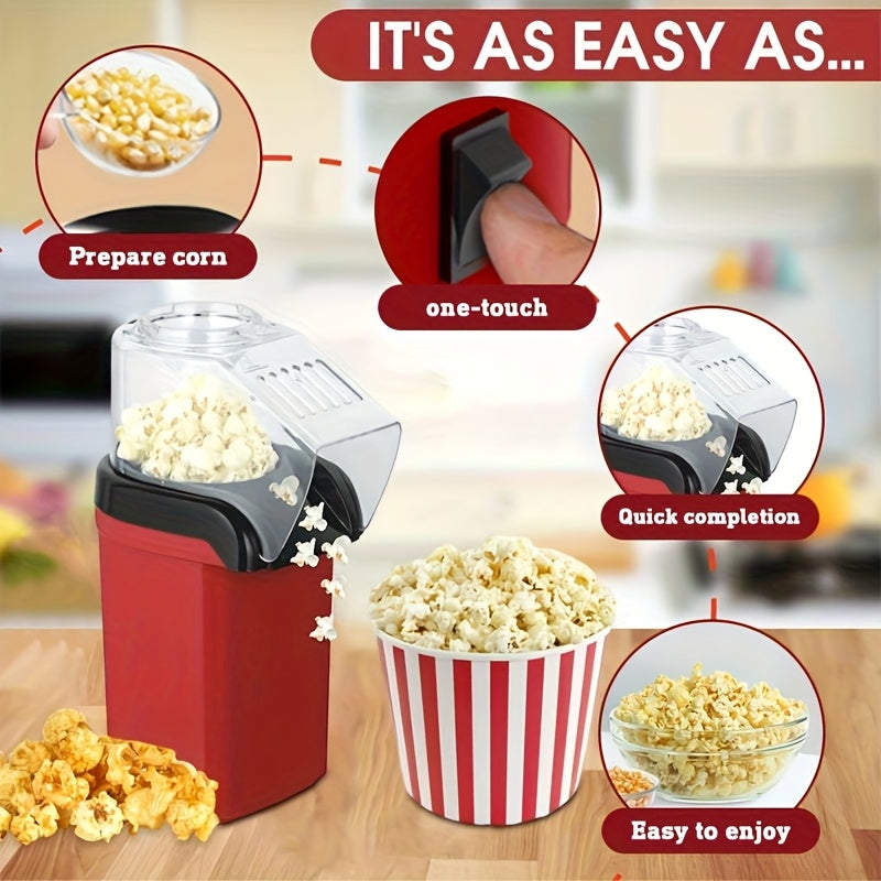 Kompakt GMBIN Popkorn tayyorlagich - Bir tugma bilan boshqarish, tez va teng issiqlik, uy sharoitida foydalanish uchun yengil va portativ. Mustahkam PP materialidan tayyorlangan. Zamonaviy popper dizayni va mustahkam plastmassa
