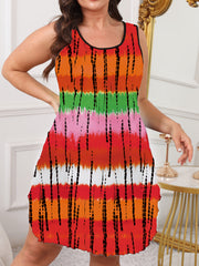 Plus Size Women's Sleep Dress Gradient Print Long Sleeve Lounge Gown