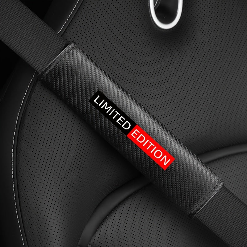 Almohadillas para cinturón de seguridad del coche de fibra de carbono con textura, comodidad, fácil de instalar