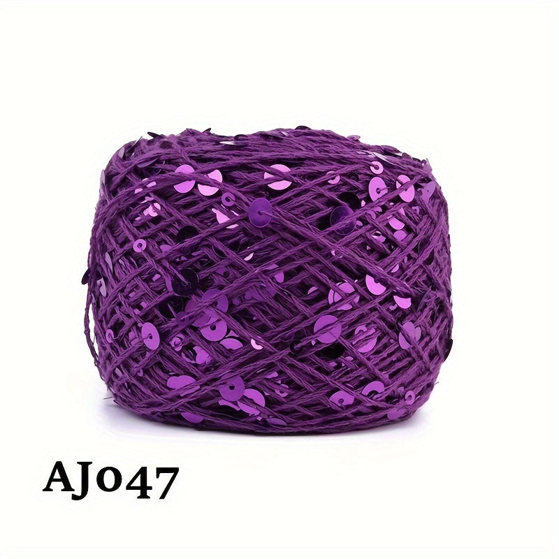 50g Sequin Cotton Yarn 3mm 6mm for Hand Sewing Crafts in Vibrant Colors