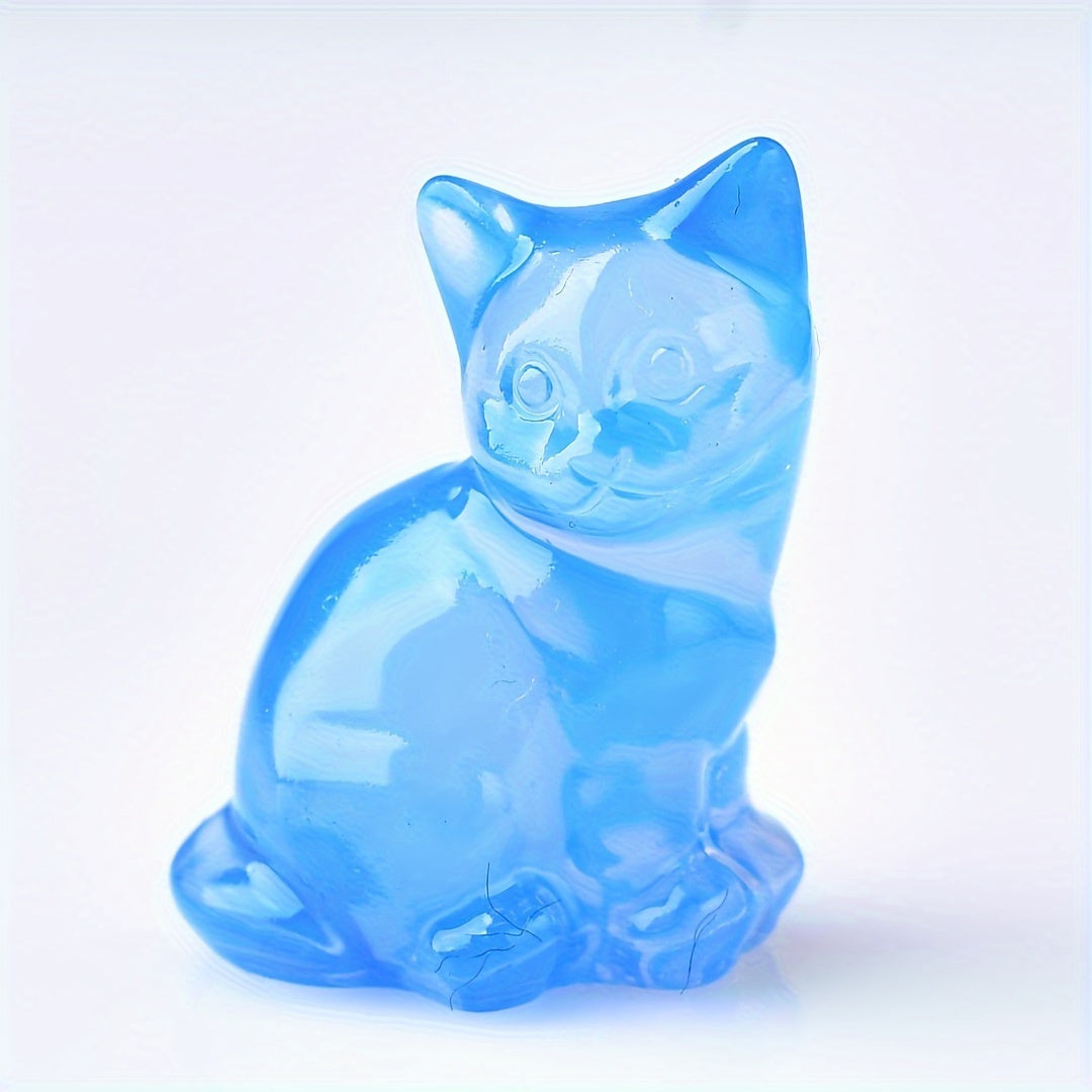 Conjunto de tallas de gatos de cristal con opción de piedra desnuda para regalo o decoración