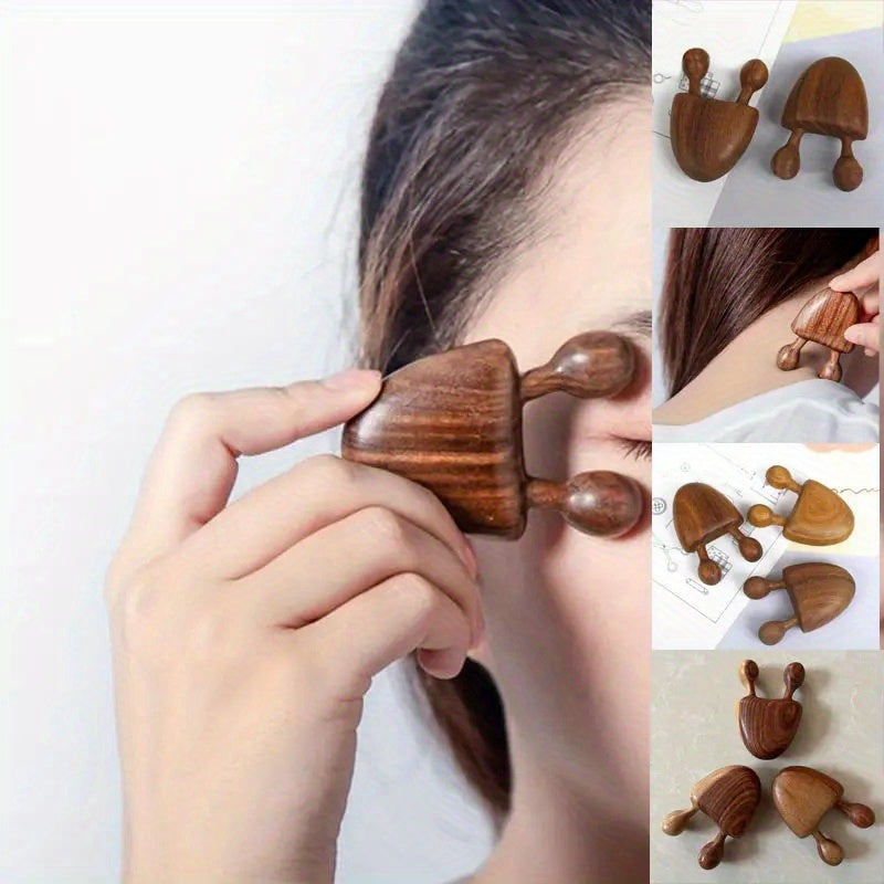 Wooden Sandalwood Facial and Eye Massage Comb with Neck Snail Design for Relaxation