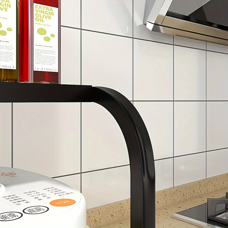 Karbon po'latdan yasalgan oshxona uchun stol usti saqlash racki, mikroto'lqinli pech, guruch pishirgich, pech uchun