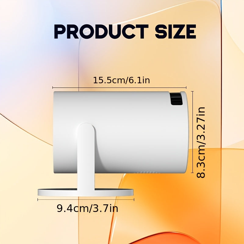 Mini Portable Projector with WiFi 6, 180° Rotatable, White for Home Theater