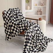 Thickened Flannel Blanket Checkered Soft Warm for Living Room Bedroom Sofa