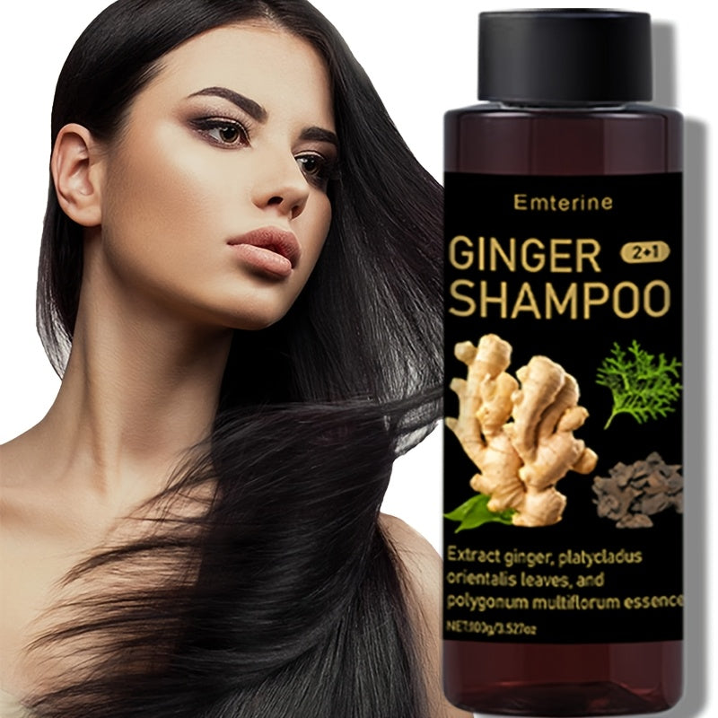 Champú herbal de jengibre para cabello normal, limpieza profunda, volumen, nutrición, 100g