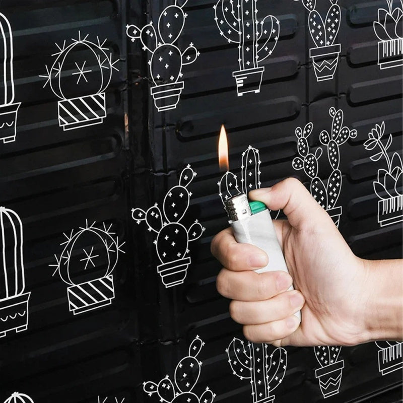 Foldable Aluminum Foil Stove Splash Guard with Tropical Leaf Pattern for Cooking Safety