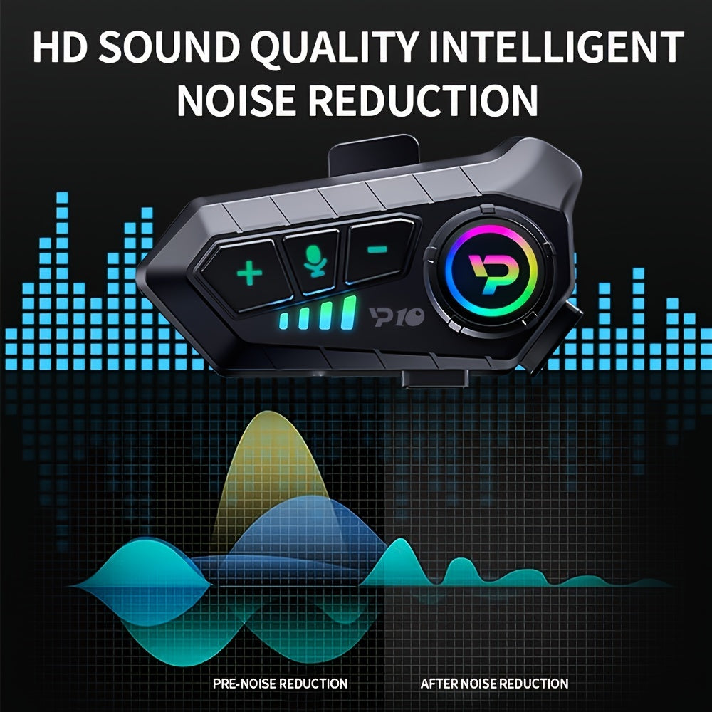 Wireless Motorcycle Helmet Headset with Rechargeable Battery IP56 Waterproof