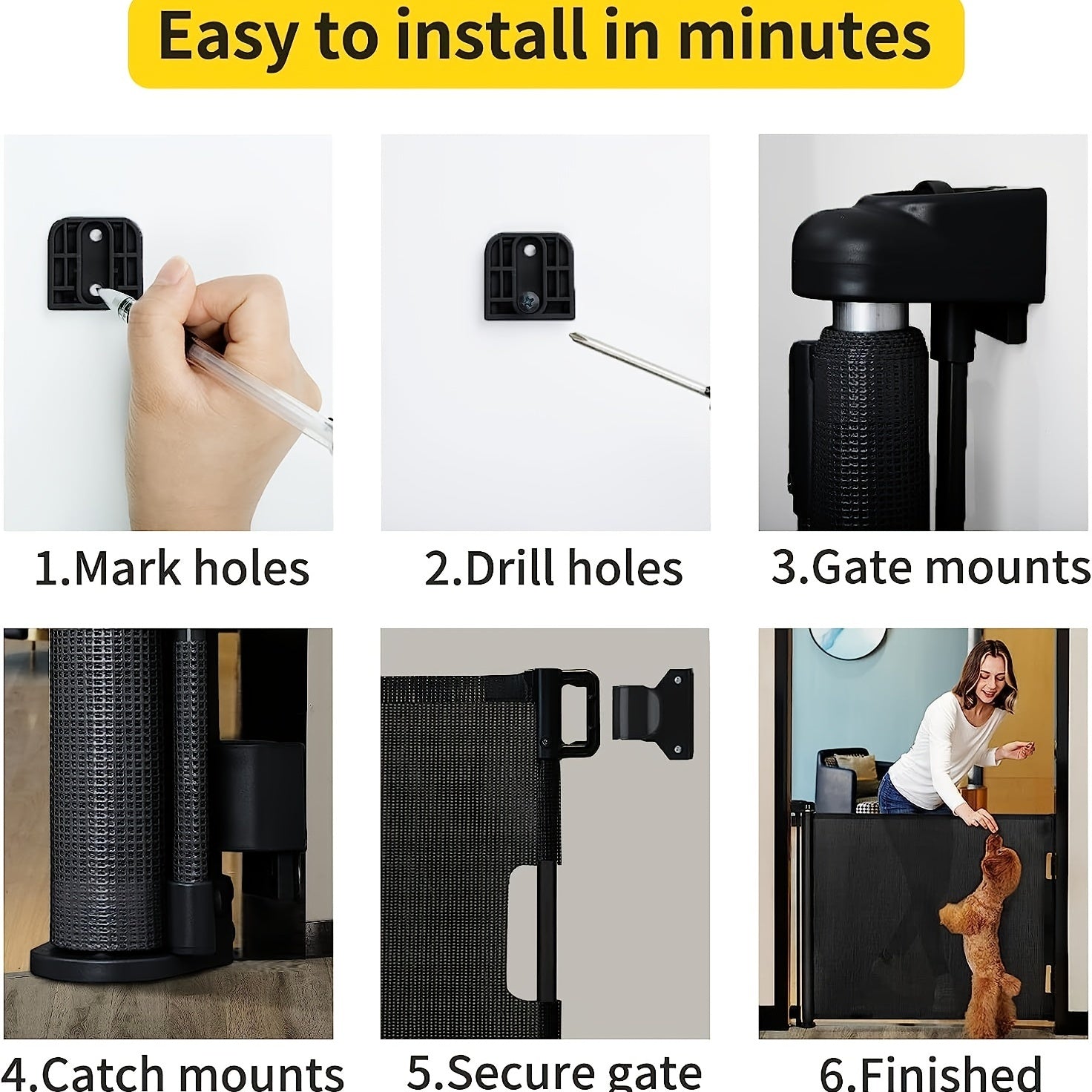 Baby Safety Gate Mesh Retractable Child Gate for Doorways Stairs Indoor Outdoor