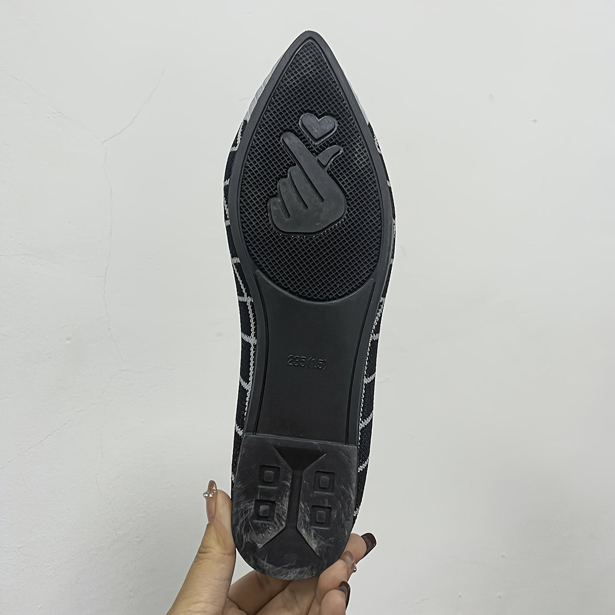 Zapatos planos de temporada completa con estampado de cuadros, bordados y punta afilada, sin cordones