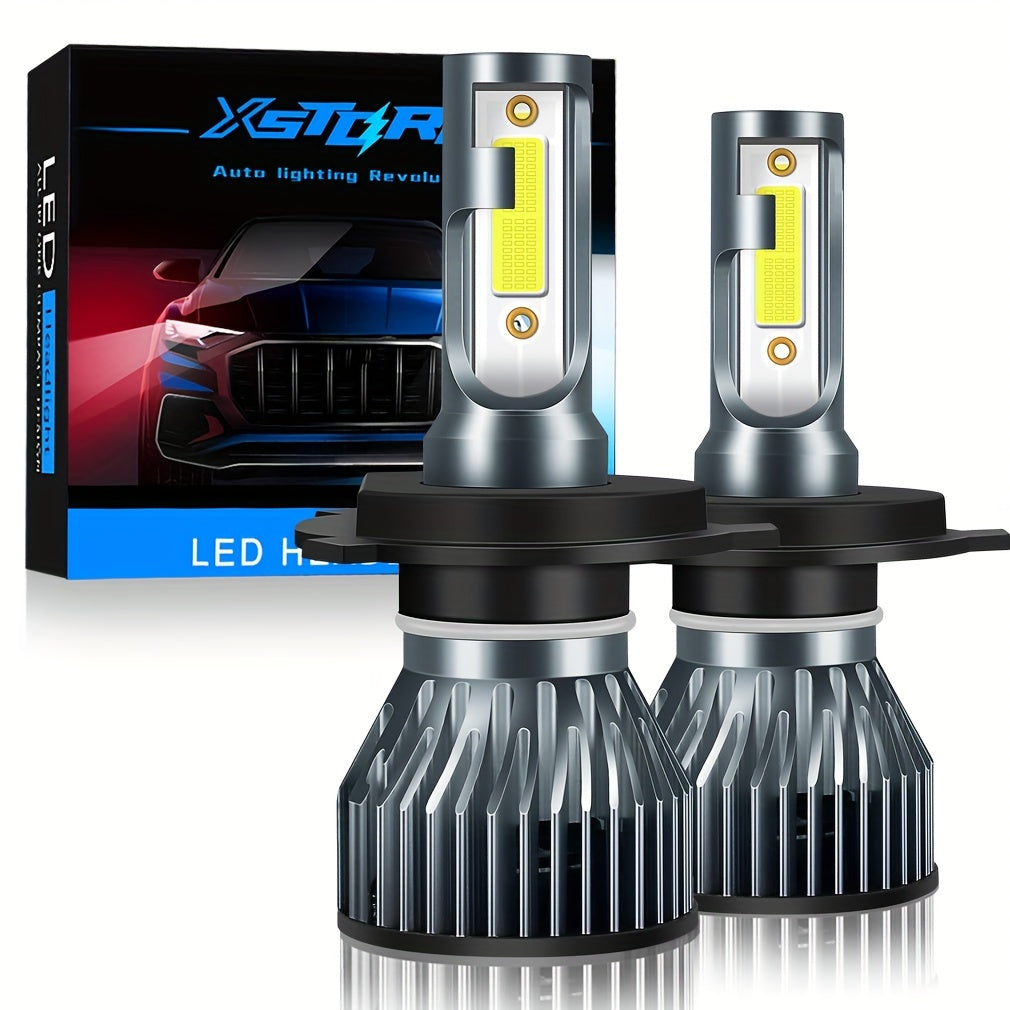 2 Pack LED Car Headlight Bulbs 20000LM 12V CANBUS High Low Beam White