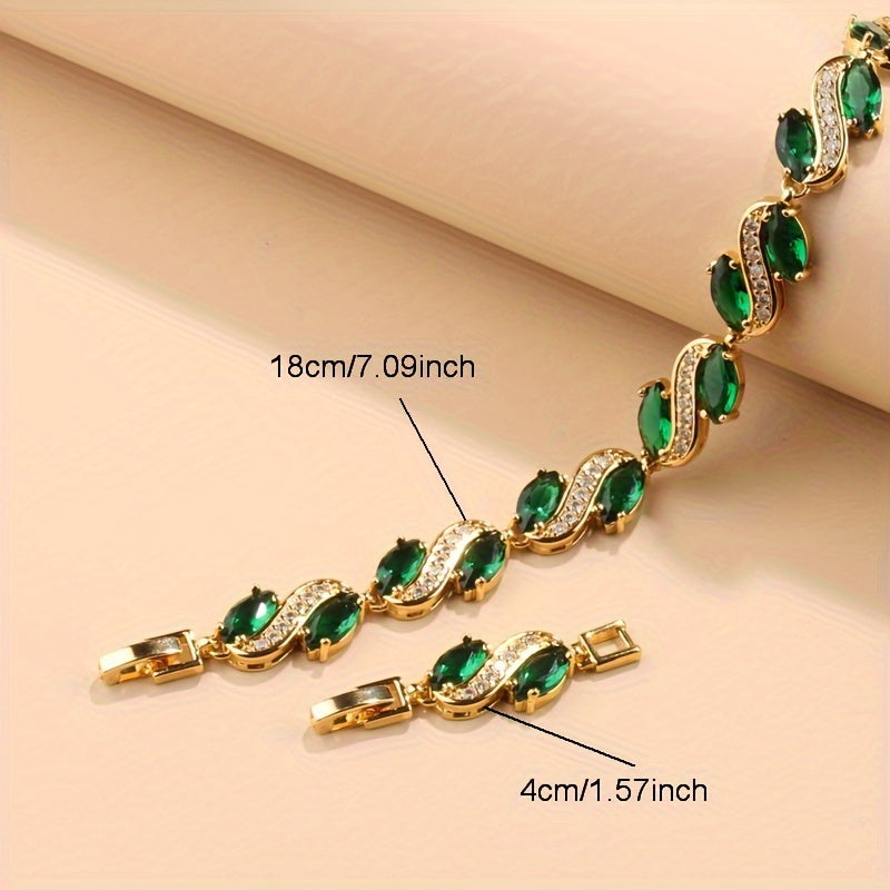 Women’s Zirconia Jewelry Set with Earrings Necklace Ring and Bracelet