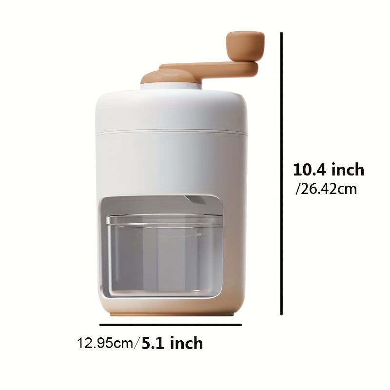 Hand-cranked ice machine for kitchen use, family-friendly, portable