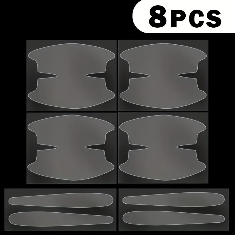 Juego de 8 protectores de manijas de puerta de coche, película transparente de TPU, lado izquierdo, resistente a arañazos