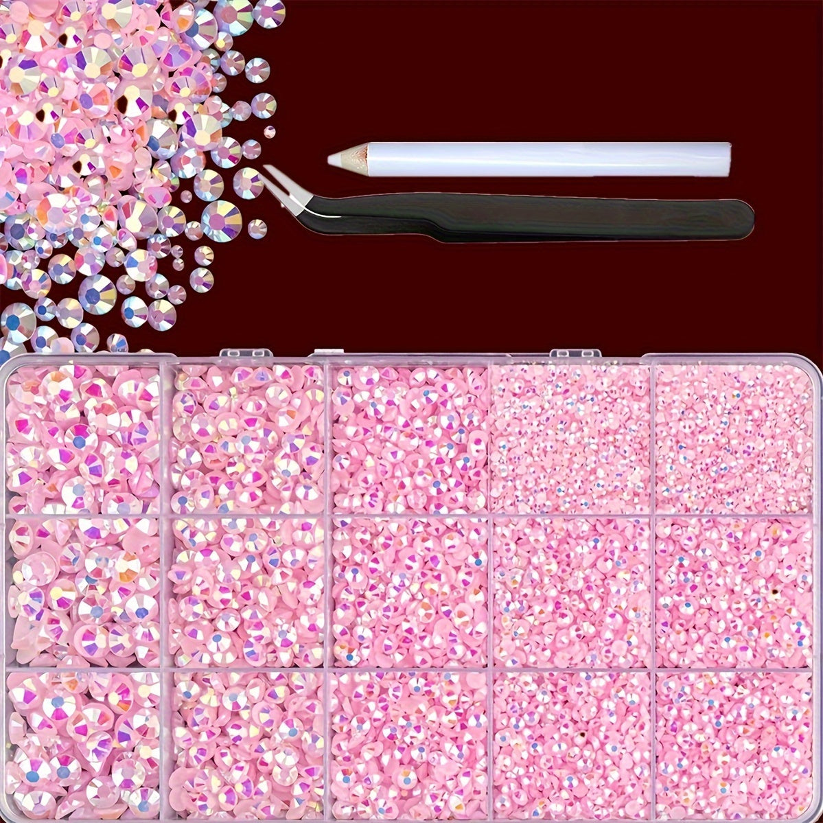 16,000 Flatback Crystal Gems Set 2-6mm for DIY Crafts Clothing Embellishments