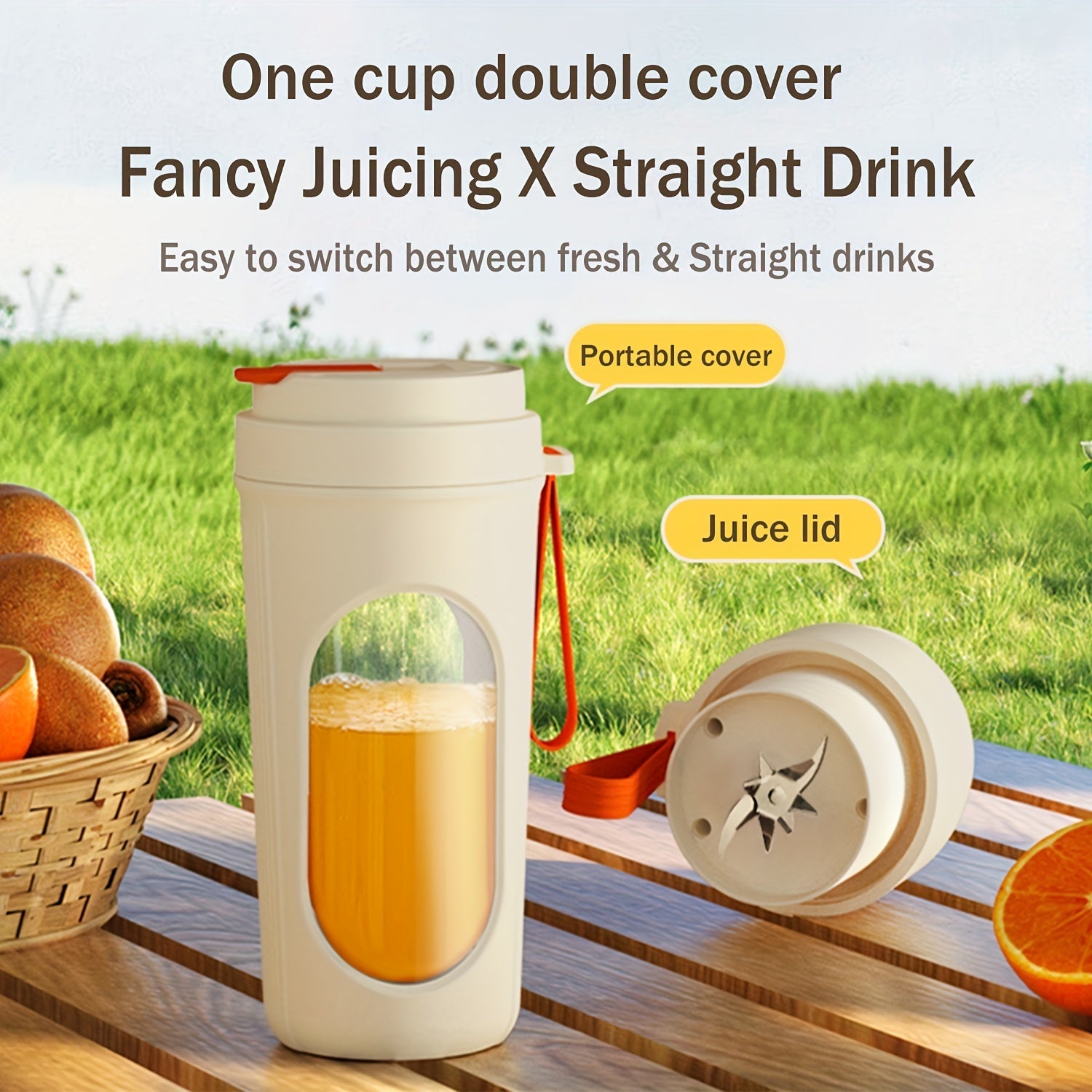 Compact USB Rechargeable Electric Juicer for Smoothies Travel Blender Cup