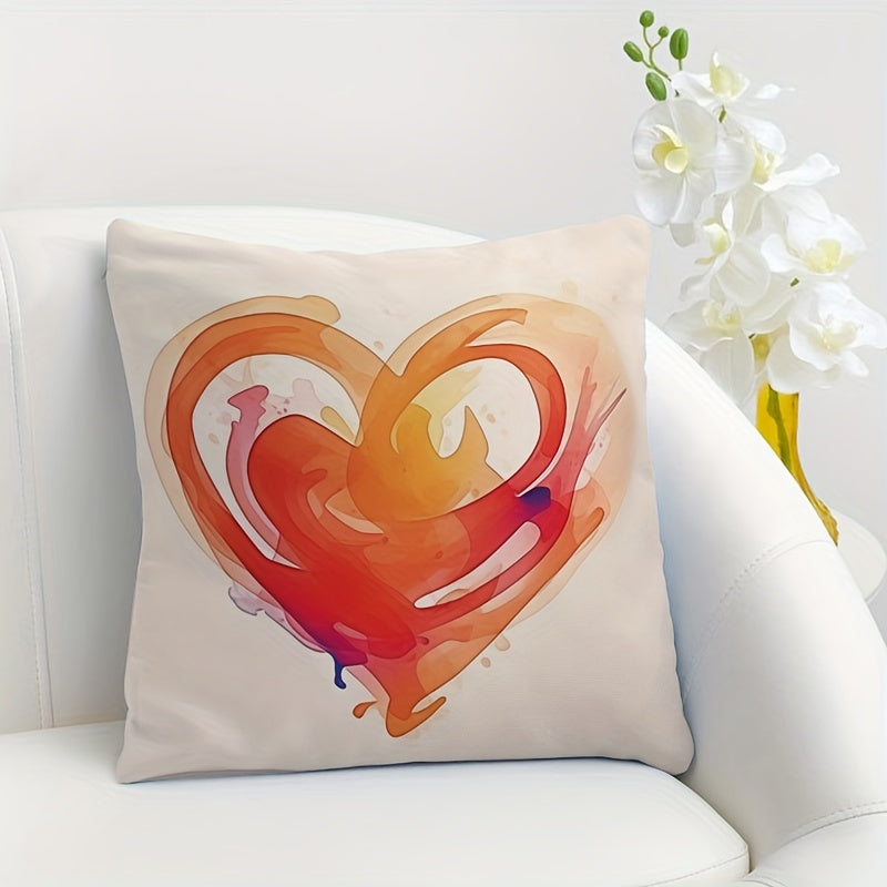 Heart Throw Pillow Cover Soft Polyester Zipper Closure for Valentine's Day Mother's Day Weddings