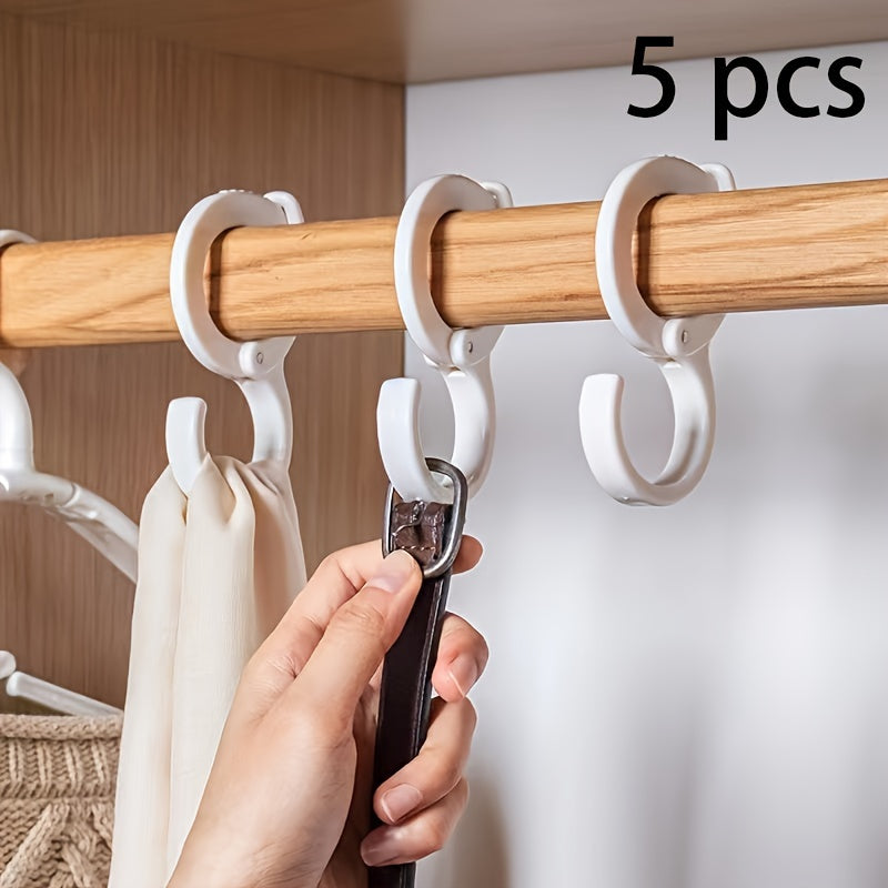 Ganchos en S plegables de plástico blanco para armario, cocina, baño y almacenamiento