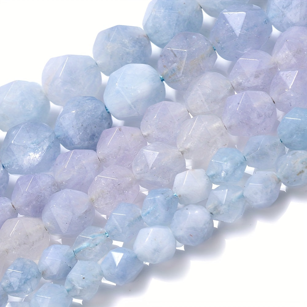 Faceted Natural Aquamarine Beads 6/8/10mm for Jewelry Making and Accessories