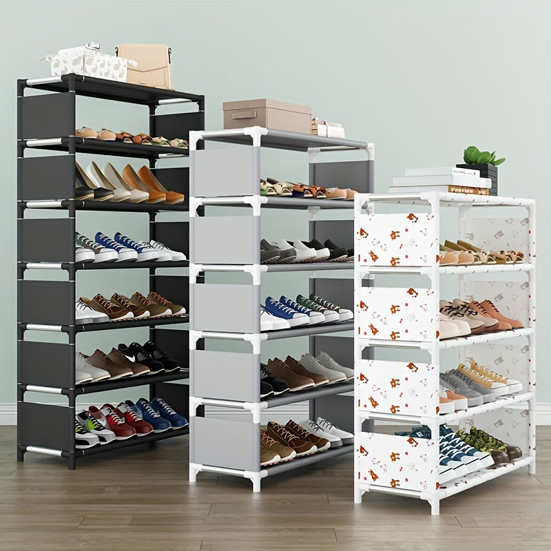Non-Woven Shoe Rack with Dust-Proof Cover for Home Bedroom Dormitory Storage