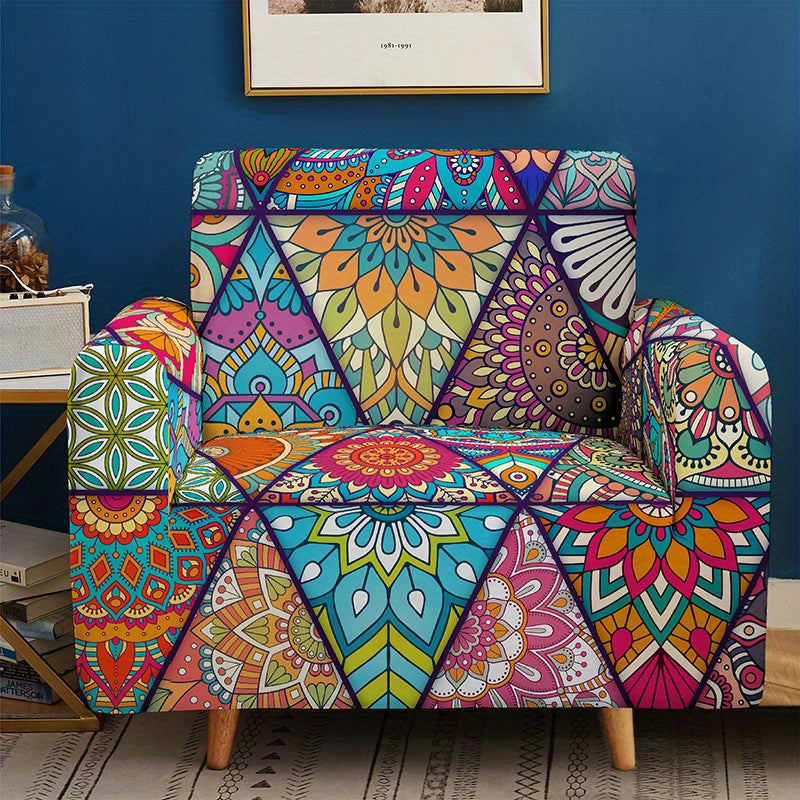 Bohemian Milk Printed Sofa Slipcover for Living Room Bedroom Office Non-Slip