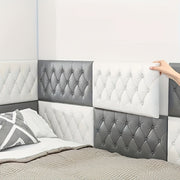 5pcs White 3D Self-Adhesive Wall Panels Headboard for Bedroom Living Room