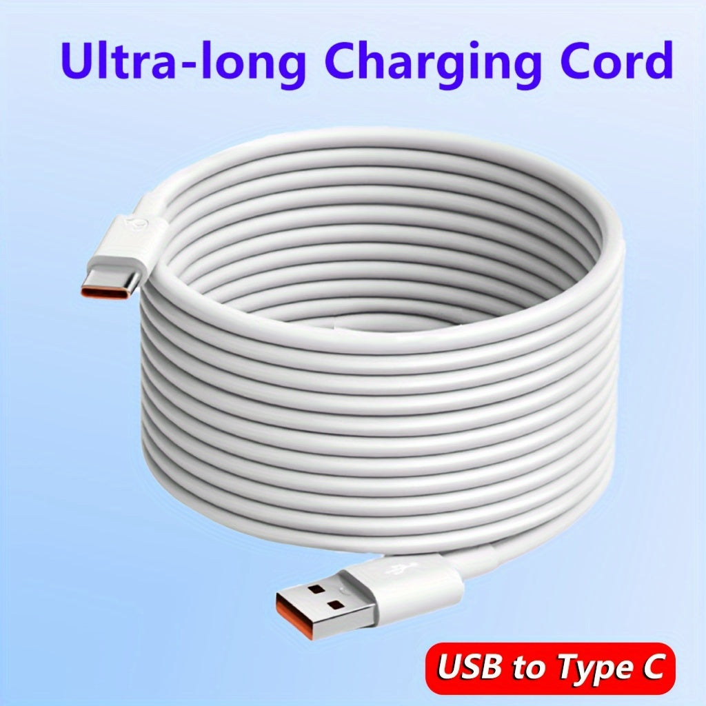 Long USB-C Fast Charging Cable for Android Phones Cameras Printers 10ft