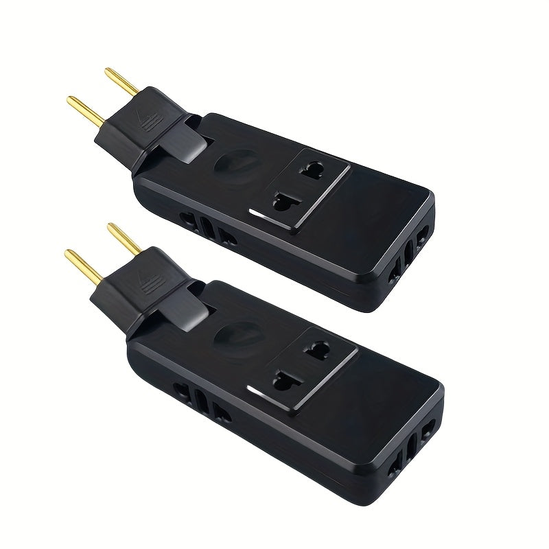 Adaptador de corriente de viaje europeo 1 a 4 enchufes europeos, rotación de 180°, 110V/220V