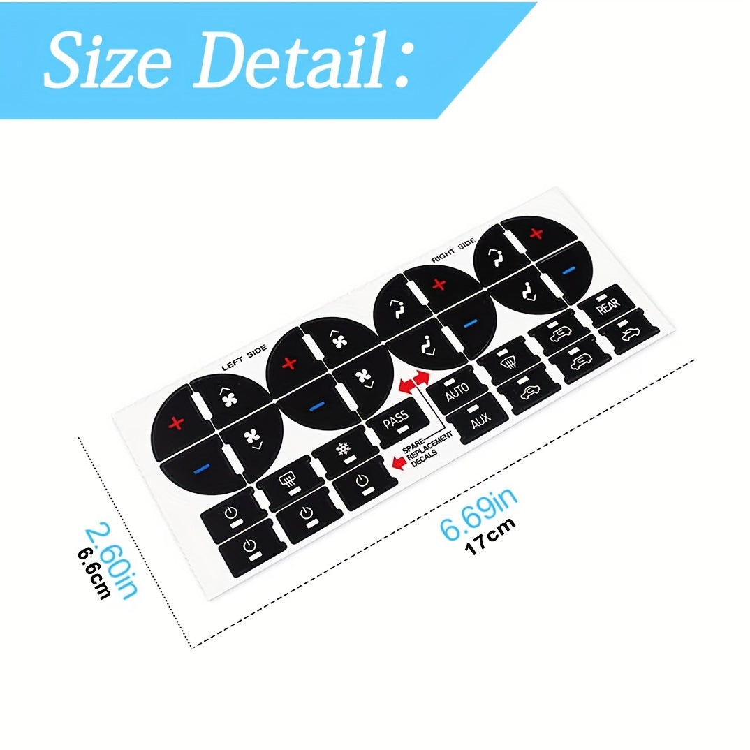 Auto Dash Button Repair Sticker Replacement for Climate Control Decals