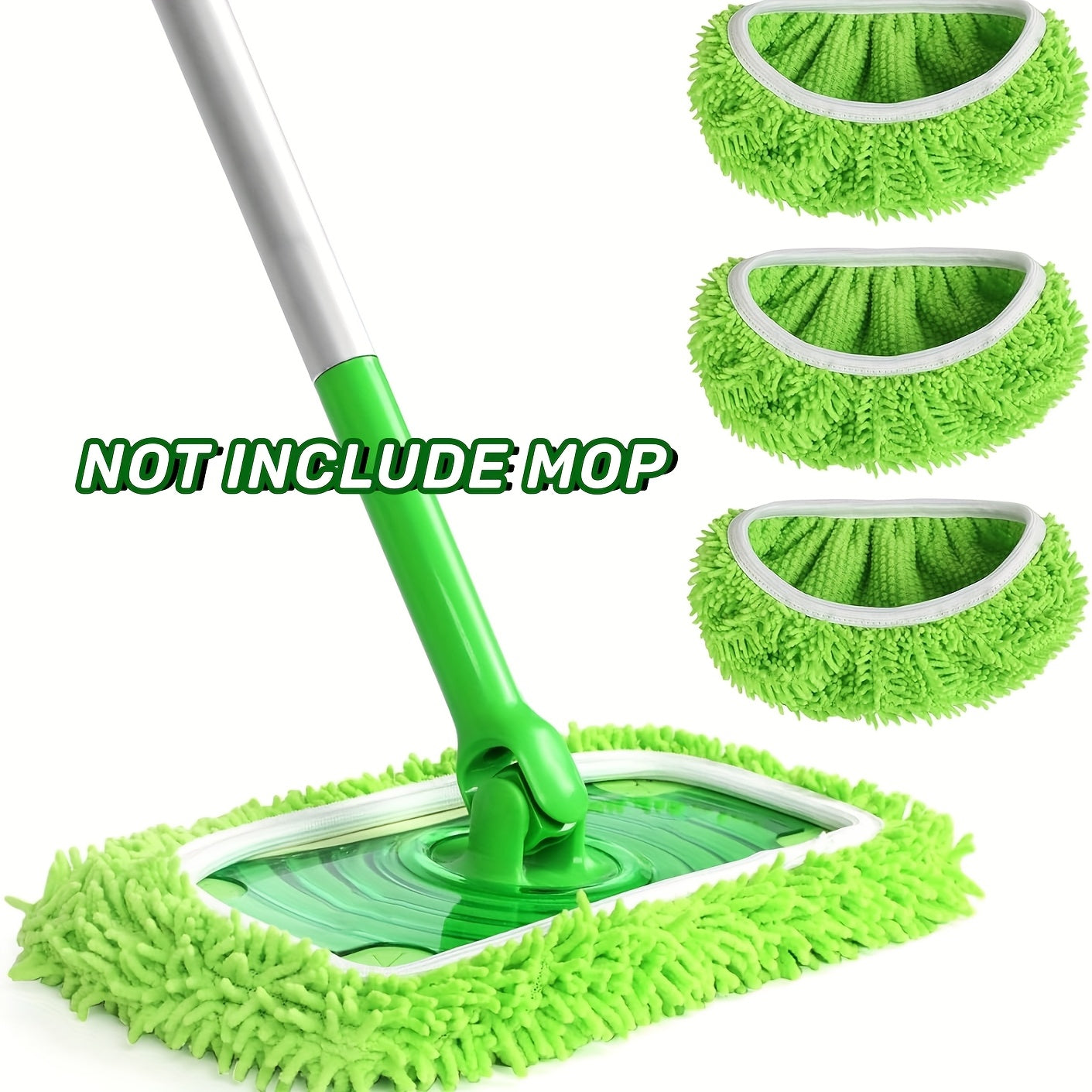 Paños de microfibra reutilizables para trapeador de chenilla, pack de 3 para limpieza de suelos húmedos y secos