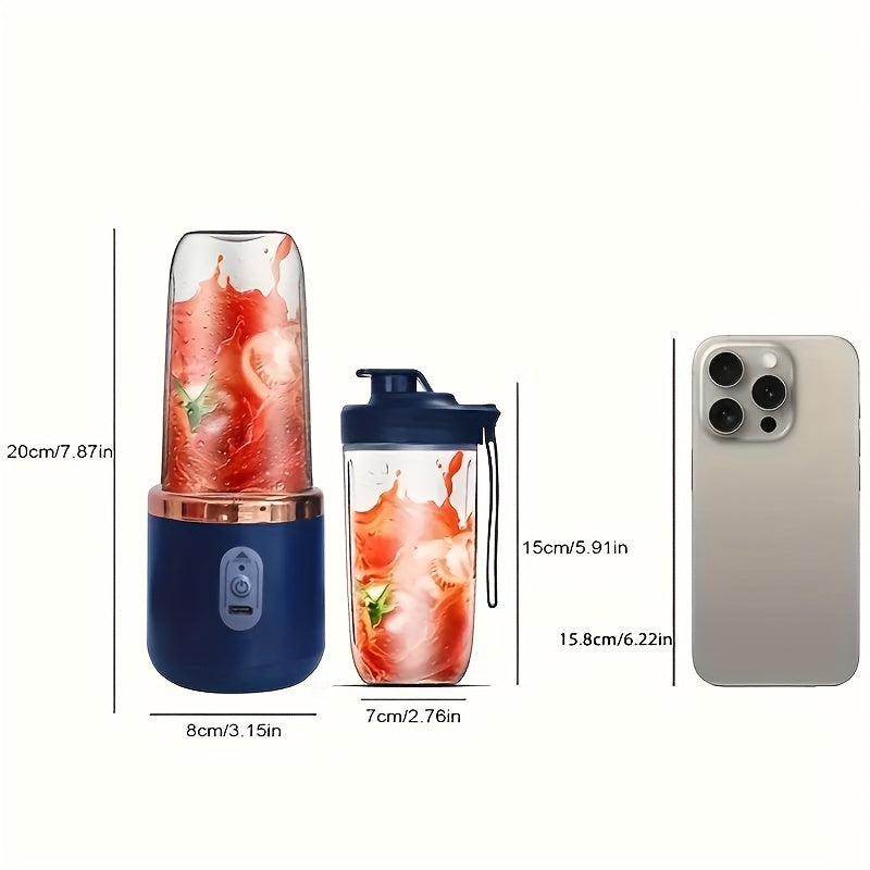 Portable 2-in-1 Juicer Blender USB Rechargeable Stainless Steel Plastic